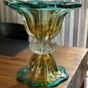 Ver imagem 5 de Vaso Em Cristal Murano Esmeralda - Assinado - São Marcos