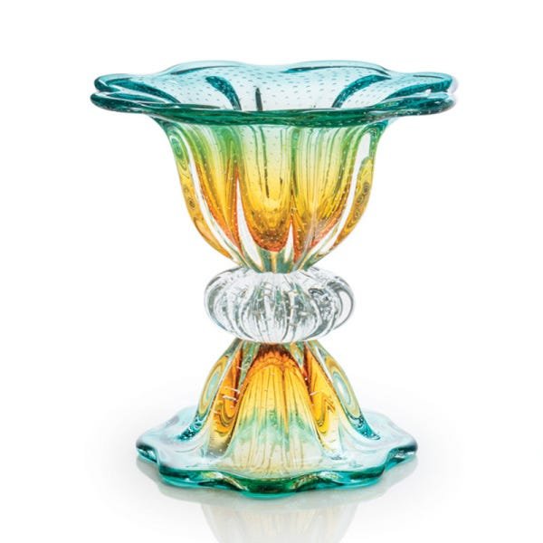 Vaso Em Cristal Murano Esmeralda - Assinado - São Marcos - 1