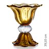 Vaso Em Cristal Murano Âmbar - Assinado - São Marcos - 2
