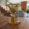 Vaso Em Cristal Murano Âmbar - Assinado - São Marcos - 3