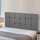 Ver imagem 1 de Cabeceira Cama Box Casal 1,40 Estofada Julia Veludo Chumbo - Star Confort Julia Cabeceira Confortave