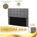 Ver imagem 5 de Cabeceira Cama Box Casal 1,40 Estofada Julia Veludo Chumbo - Star Confort Julia Cabeceira Confortave