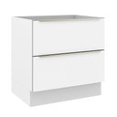 Ver imagem 1 de Balcão Madesa Lux 80 cm 2 Gavetas (Sem Tampo) Branco/Branco Veludo Cor:Branco/Branco Veludo
