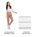 Ver imagem 4 de Balcão Madesa Lux 80 cm 2 Gavetas (Sem Tampo) Branco/Branco Veludo Cor:Branco/Branco Veludo