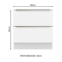 Ver imagem 2 de Balcão Madesa Lux 80 cm 2 Gavetas (Sem Tampo) Branco/Branco Veludo Cor:Branco/Branco Veludo