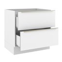 Ver imagem 3 de Balcão Madesa Lux 80 cm 2 Gavetas (Sem Tampo) Branco/Branco Veludo Cor:Branco/Branco Veludo