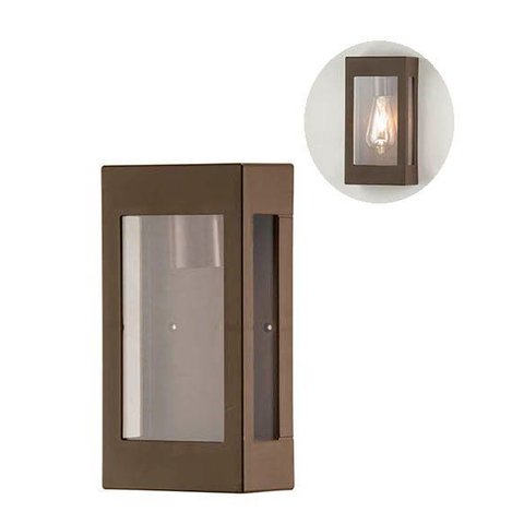 Arandela Externa Marrom Retangular Vintage E27 Muro Zan87
