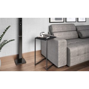 Mesa Lateral Estilo Industrial 35x40cm 27820 Steel Quadra Artesano - Preto