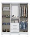 Ver imagem 4 de Roupeiro Casal Com 4 Portas 3 Gavetas Com Espelho B24 Flex Branco / Rosa Chá - Briz Móveis