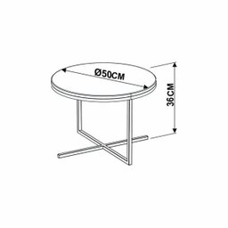 Mesa Lateral Estilo Industrial Baixa Volpi 24816 Artesano - Preto - 3