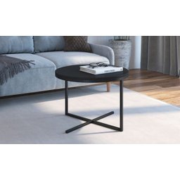 Mesa Lateral Estilo Industrial Baixa Volpi 24816 Artesano - Preto - 1