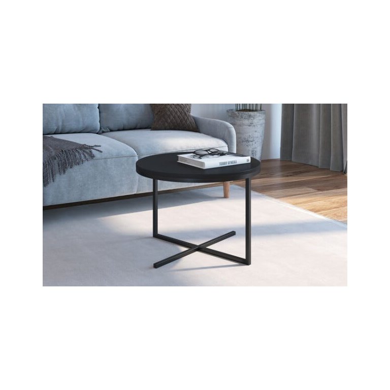 Mesa Lateral Estilo Industrial Baixa Volpi 24816 Artesano - Preto
