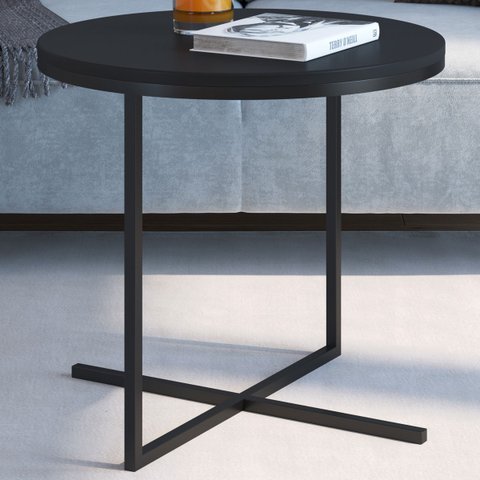 Mesa Lateral Estilo Industrial Média Volpi 24815 Artesano - Preto