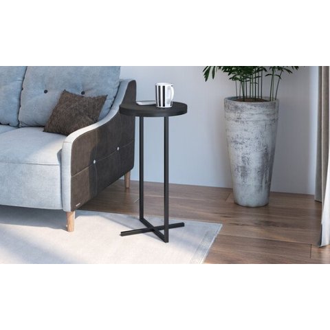 Mesa Lateral Estilo Industrial Alta Volpi 24814 Artesano - Preto