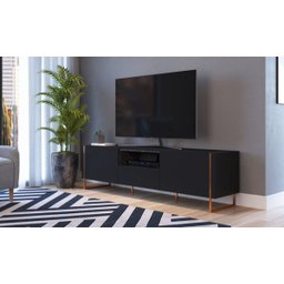 Rack 2 Portas 1 Gaveta Vesta Marquina/preto/cobre para Tv até 65 Polegadas Artesano - 1 Rack 2 Portas 1 Gaveta Vesta Marquina/preto/cobre para Tv até 65 Polegadas Artesano - 1