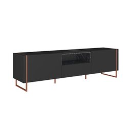 Rack 2 Portas 1 Gaveta Vesta Marquina/preto/cobre para Tv até 65 Polegadas Artesano - 2 Rack 2 Portas 1 Gaveta Vesta Marquina/preto/cobre para Tv até 65 Polegadas Artesano - 2