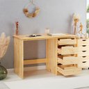 Ver imagem 2 de Escrivaninha Madeira 4 Gavetas Desenho Emma Natural Idimex