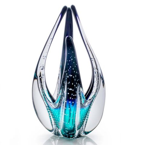 Escultura Em Cristal Murano Esmeralda E Preto - São Marcos