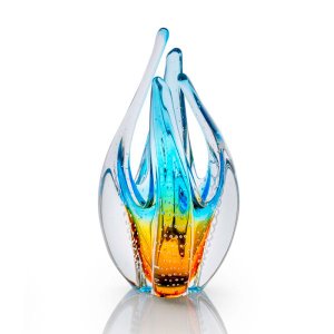 Escultura Em Cristal Murano Água Marinha - São Marcos