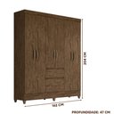Ver imagem 4 de Guarda-roupa Casal Castanho de 6 Portas - Bove Shop Jm