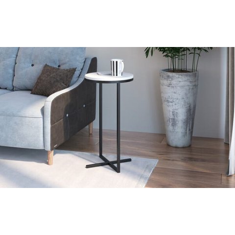 Mesa Lateral Estilo Industrial Alta Volpi 24814 Artesano - Branco