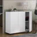 Ver imagem 1 de Sapateira 3 Portas Nina Multimóveis MP6019 Branca/Preta