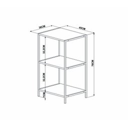 Estante Baixa 45cm Prateleiras Estrutura Metálica 27867 Steel Quadra Artesano - Vermont/preto Fosco - 3