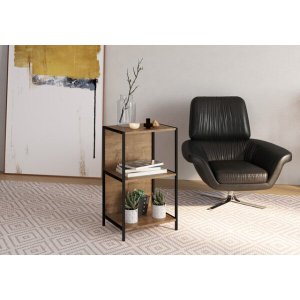 Estante Baixa 45cm Prateleiras Estrutura Metálica 27867 Steel Quadra Artesano - Vermont/preto Fosco