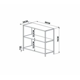 Estante Baixa 90cm Prateleiras Estrutura Metálica 27868 Steel Quadra Artesano - Vermont/preto Fosco - 3