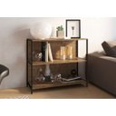 Ver imagem 1 de Estante Baixa 90cm Prateleiras Estrutura Metálica 27868 Steel Quadra Artesano - Vermont/preto Fosco