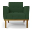 Ver imagem 3 de Poltrona Base de Madeira Fixa Castanho Kit 2 Elisa Veludo Verde D03 - D'Rossi