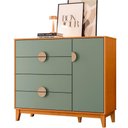 Ver imagem 4 de Cômoda Sapateira 4 Gavetas 1 Porta 100% Mdf Cauê Cinamomo-sálvia