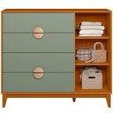 Ver imagem 1 de Cômoda Sapateira 4 Gavetas 1 Porta 100% Mdf Cauê Cinamomo-sálvia