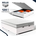Ver imagem 5 de Cama Box Baú Casal com Colchão de Molas Ensacadas Double Comfort 138x188x62cm