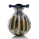 Ver imagem 1 de Vaso Em Cristal Murano Preto E Ouro 24 K - São Marcos