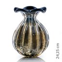 Ver imagem 2 de Vaso Em Cristal Murano Preto E Ouro 24 K - São Marcos