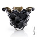Ver imagem 2 de Vaso Em Cristal Murano Preto E Ouro 24 K - São Marcos