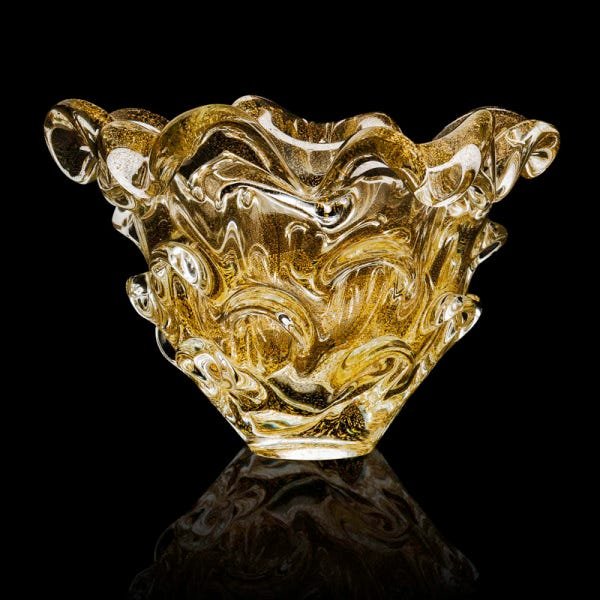 Vaso Em Cristal Murano Com Ouro 24 K - São Marcos - 1