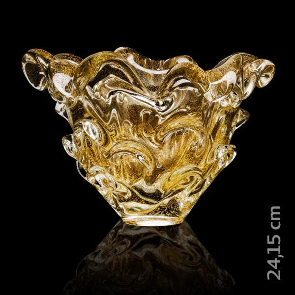 Vaso Em Cristal Murano Com Ouro 24 K - São Marcos - 2