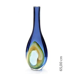 Vaso Em Cristal Murano Azul - São Marcos - 2