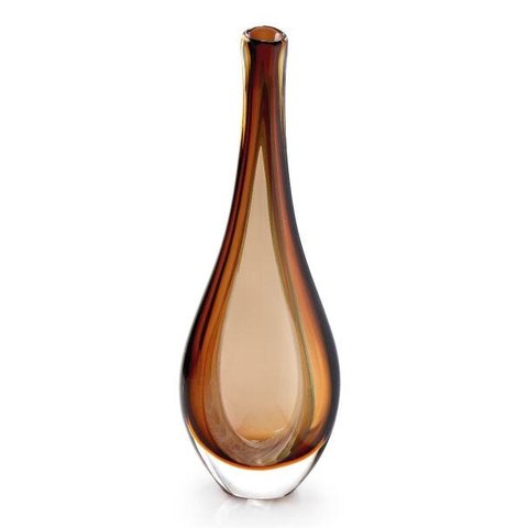 Vaso Em Cristal Murano Marrom - São Marcos