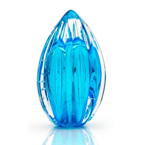 Vaso Pinha Em Cristal Murano Água Marinha - São Marcos