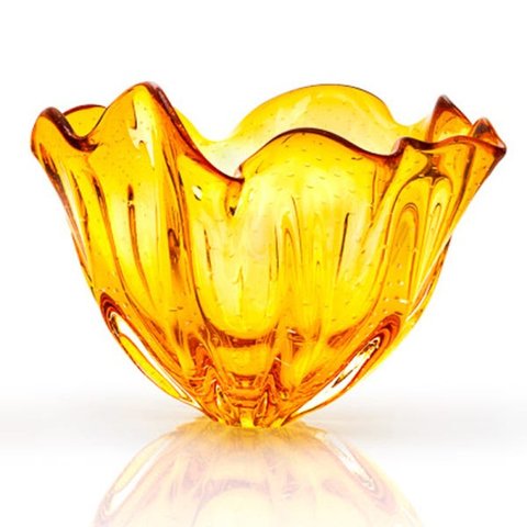 Vaso Em Cristal Murano Âmbar - São Marcos