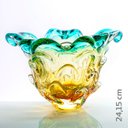 Ver imagem 2 de Vaso Em Cristal Murano Esmeralda E Âmbar - São Marcos