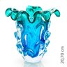 Vaso Em Cristal Murano Água Marinha E Esmeralda - São Marcos - 2