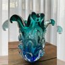 Vaso Em Cristal Murano Água Marinha E Esmeralda - São Marcos - 3