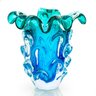 Vaso Em Cristal Murano Água Marinha E Esmeralda - São Marcos - 1