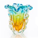 Ver imagem 1 de Vaso Em Cristal Murano Água Marinha E Âmbar - São Marcos