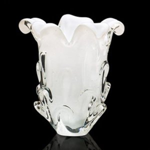 Vaso Em Cristal Murano Branco - São Marcos
