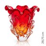 Vaso Em Cristal Murano Vermelho E Âmbar - São Marcos - 2